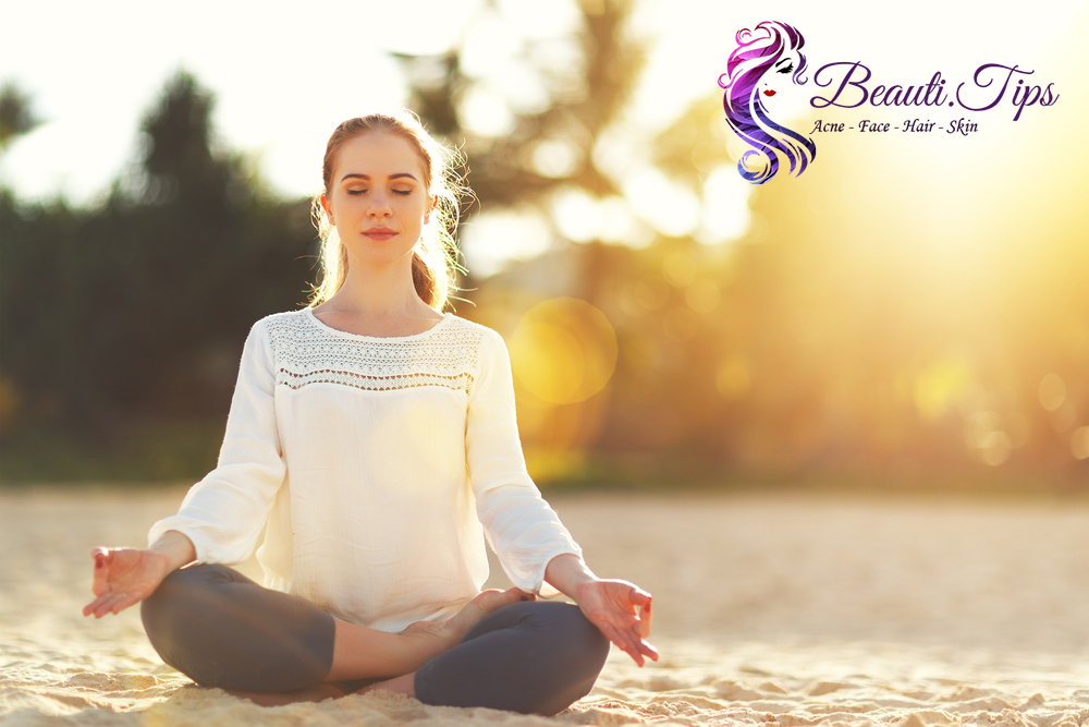 girl doing yoga in morning