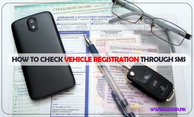 How to check vehicle registration through SMS in Pakistan?