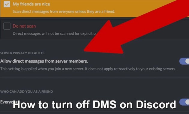 How to turn off DMS on Discord?