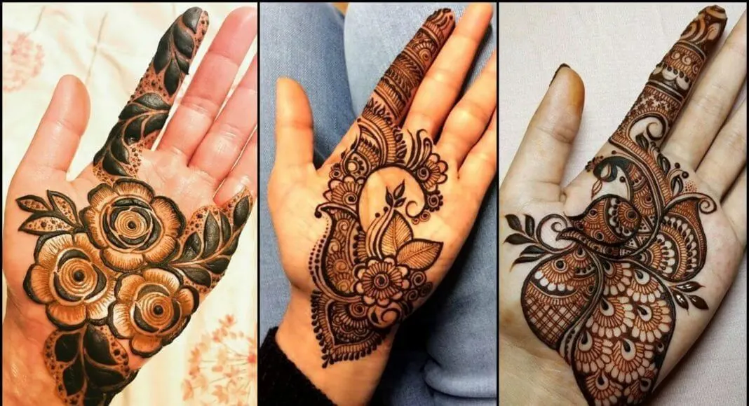 Flower Front Hand Simple Mehndi Design