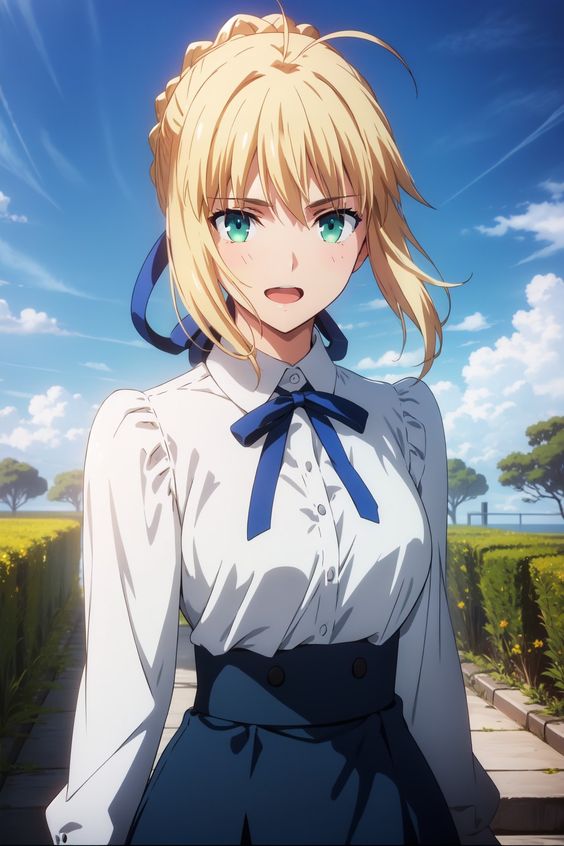 Saber hot anime girl