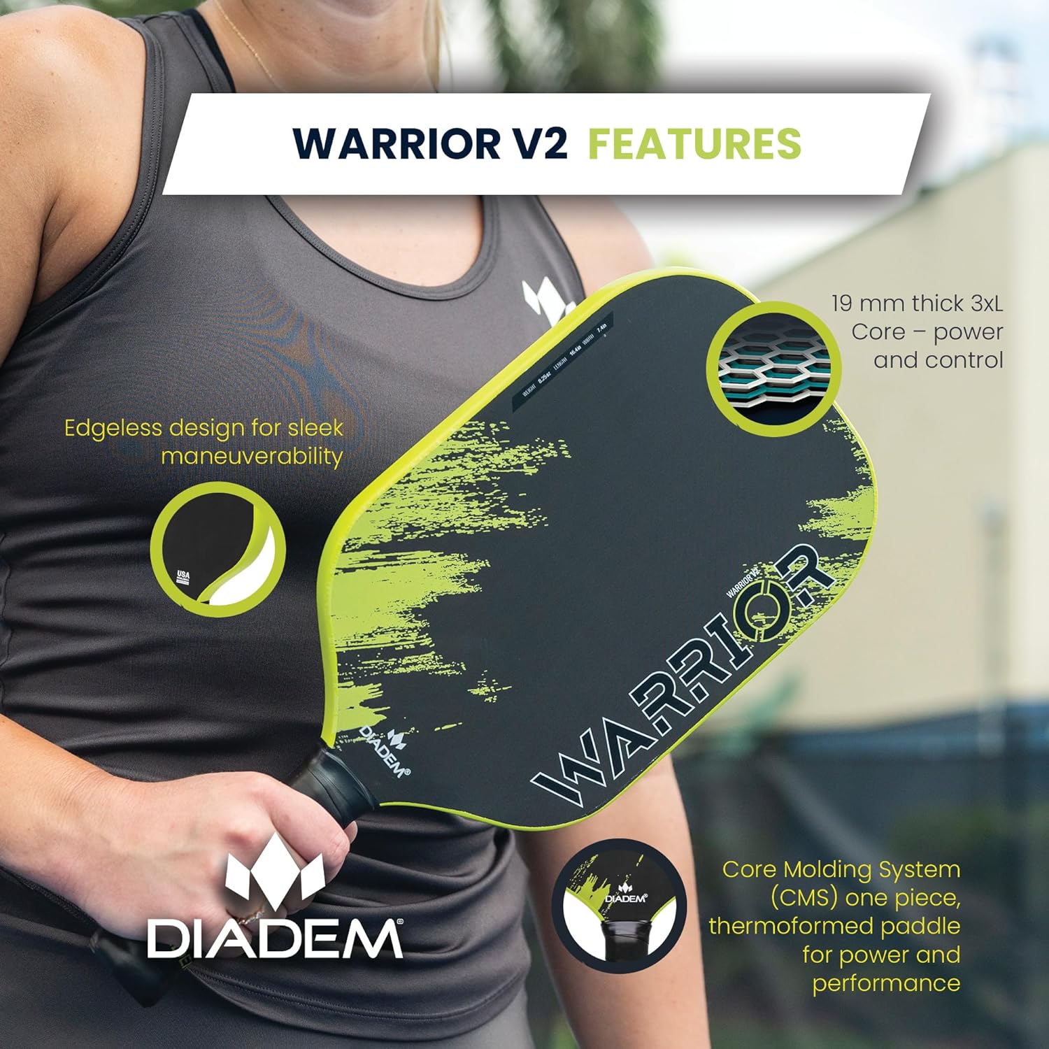 Diadem Warrior Edge Pickleball Paddle