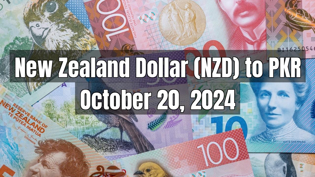 New Zealand Dollar (NZD) to Pakistani Rupee (PKR) Today - October 20, 2024