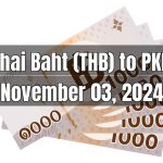 Thai Baht (THB) to Pakistani Rupee (PKR) Today - November 03, 2024